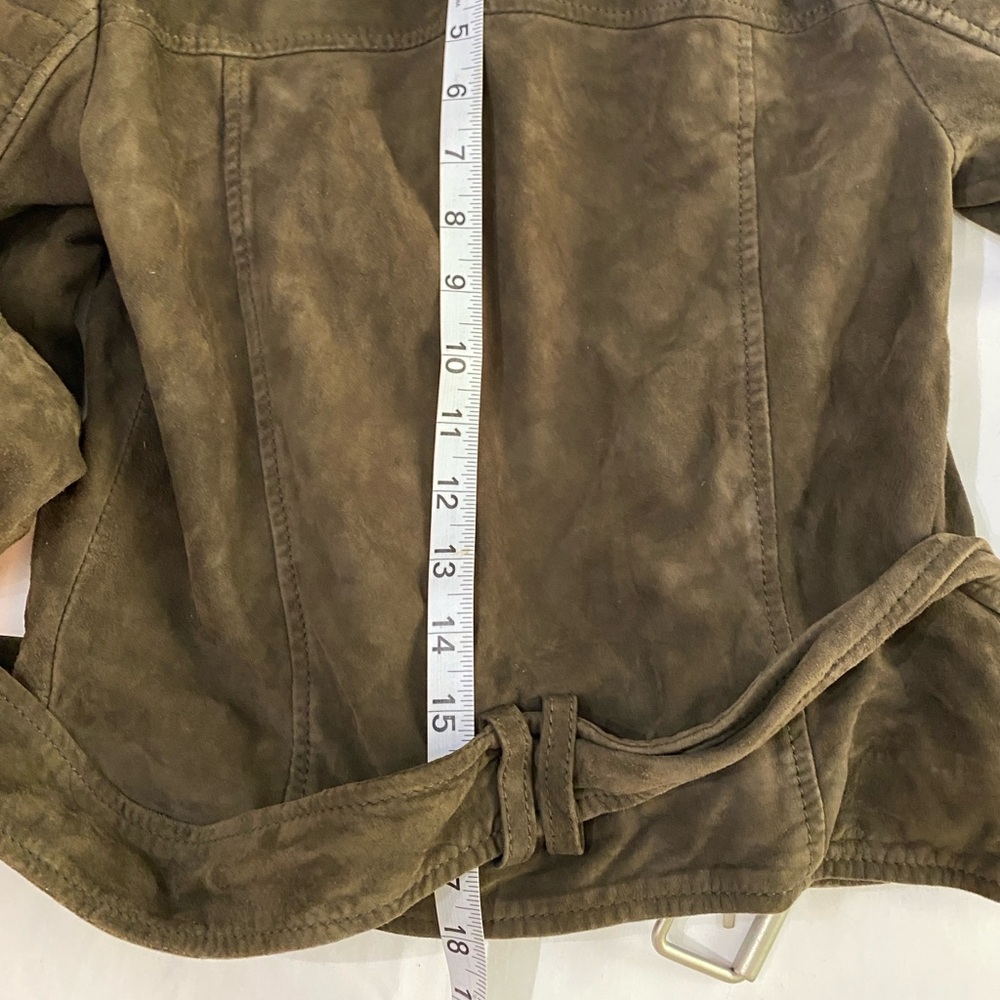 ALLSAINTS Hitchen Graphite Dark Brown 100% Goat Leather Suede Moto Jacket 2 - Picture 16 of 16